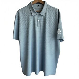 PETER MILLAR CROWN CRAFTED Golf Polo XL Camera Geometric Stretch Pearl